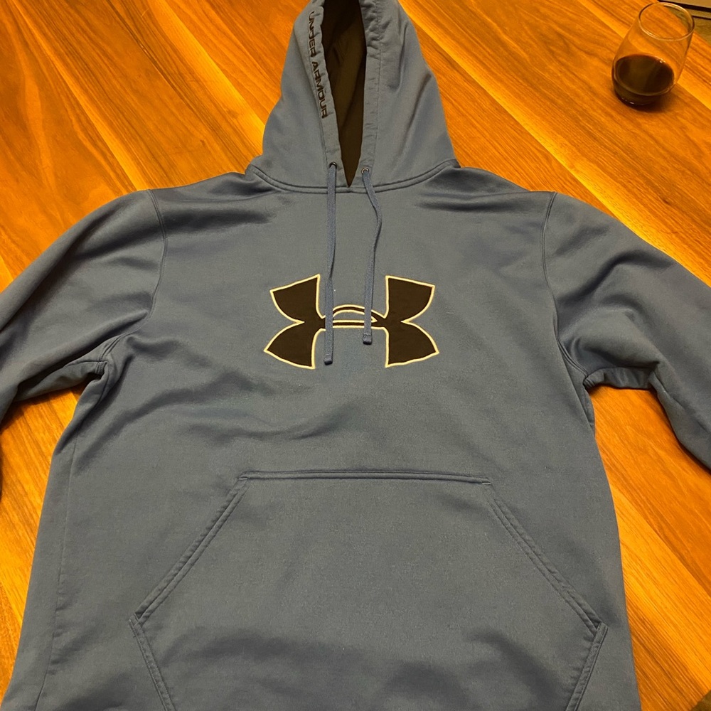 Under Armor mens blue hoodie. Size Large